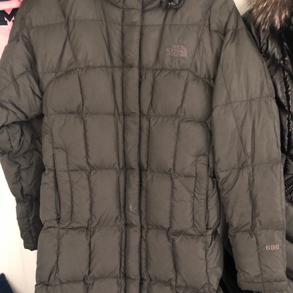 NORTH FACE LONG GREY PARKA!!!!!!! XS size